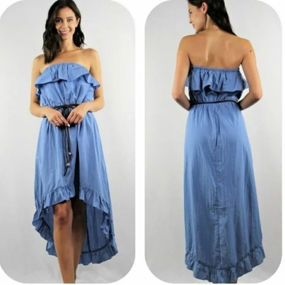 Hi Low Strapless Dress - Picture 1 of 1